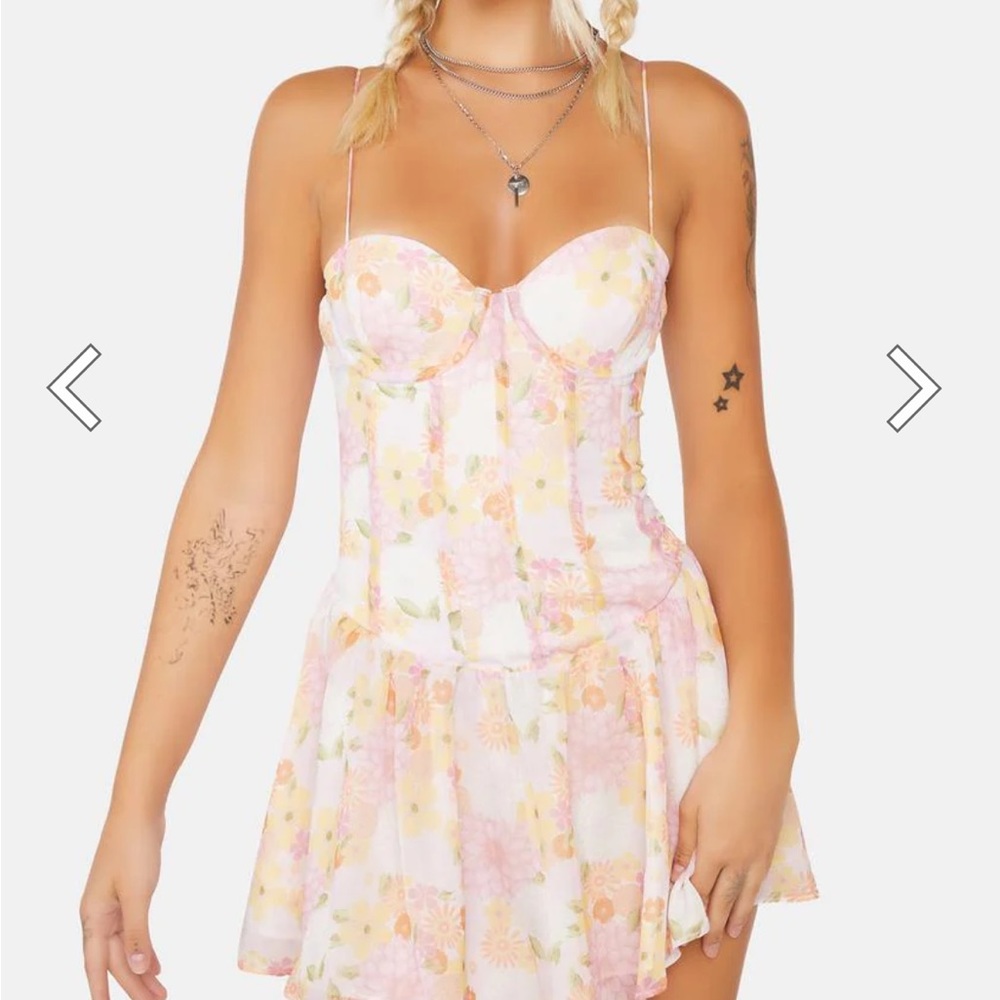 NEW; SOLD OUT; For Love and Lemons Carrie mini dress XXS